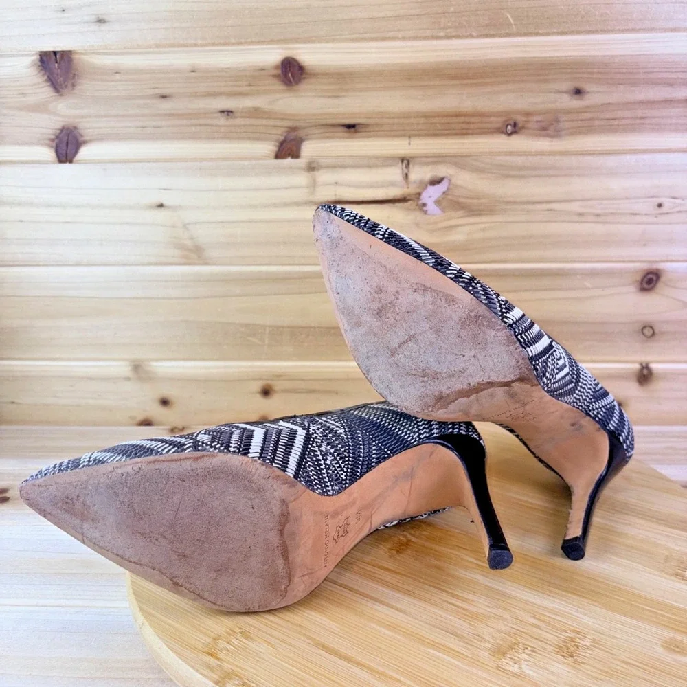 Antonio Melani Heels Womens 9 M Black and White Geometric Stiletto Pumps